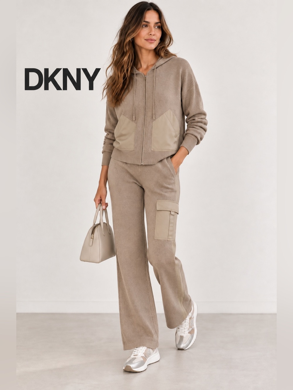 DKNY Hooded sweater and Knit cargo pants
